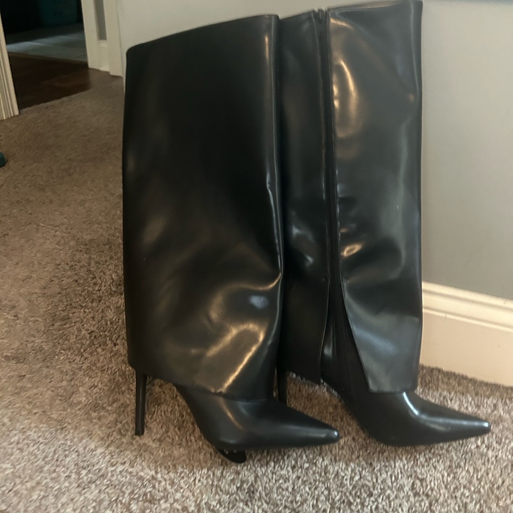Black calf boots